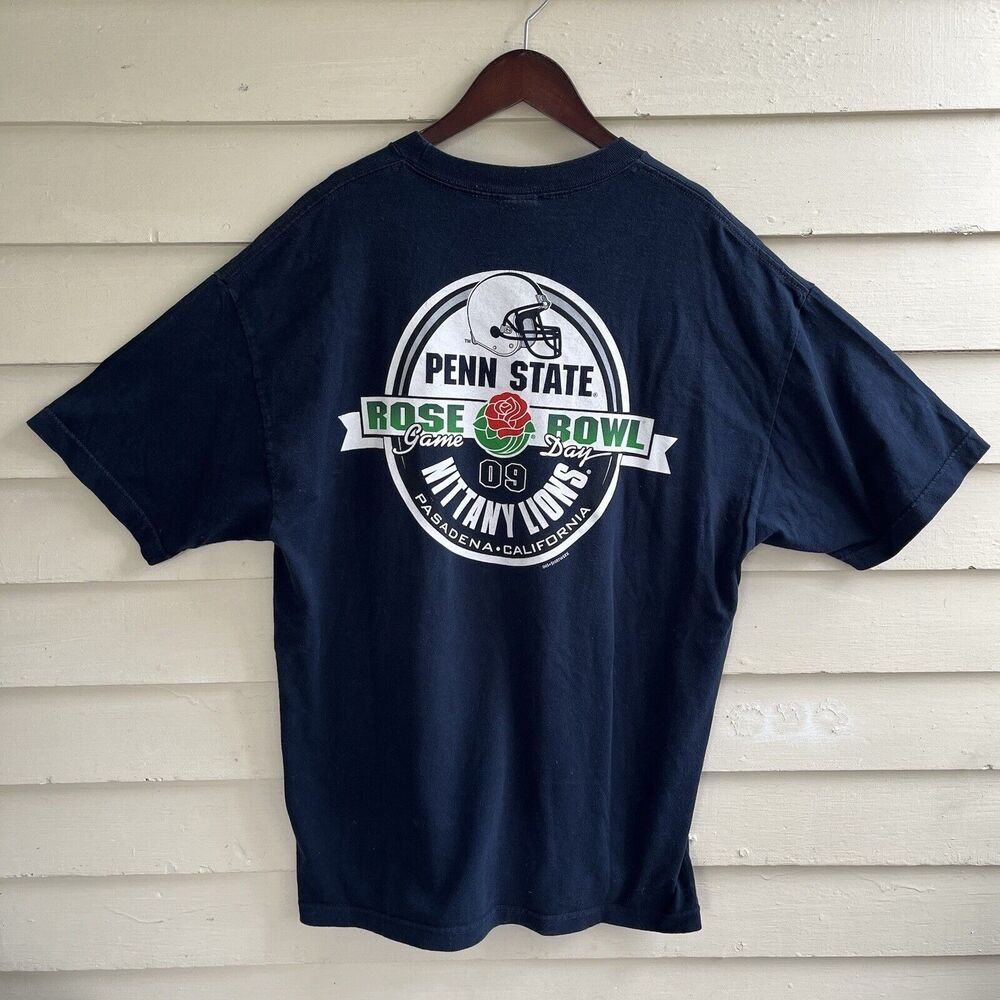 2009 ROSE BOWL Penn State PSU USC Pasadena Official License Graphic Tee, Navy-XL